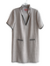 THML Size Large Oatmeal & Black Polyester Blend Lined Short Sleeve Tweed Dress Oatmeal & Black / Large