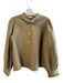 THML Size Medium Greenish Brown Polyester Button Down Long Sleeve high neck Top Greenish Brown / Medium