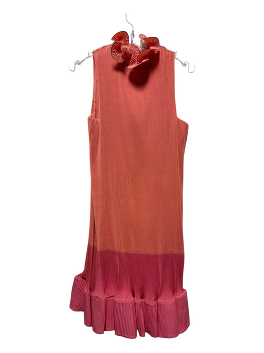 Tibi Size S Peach & Pink Polyester Blend Sleeveless color block Back Tie Dress Peach & Pink / S