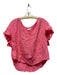Velvet Size S Pink Linen Short Sleeve V Neck Top Pink / S