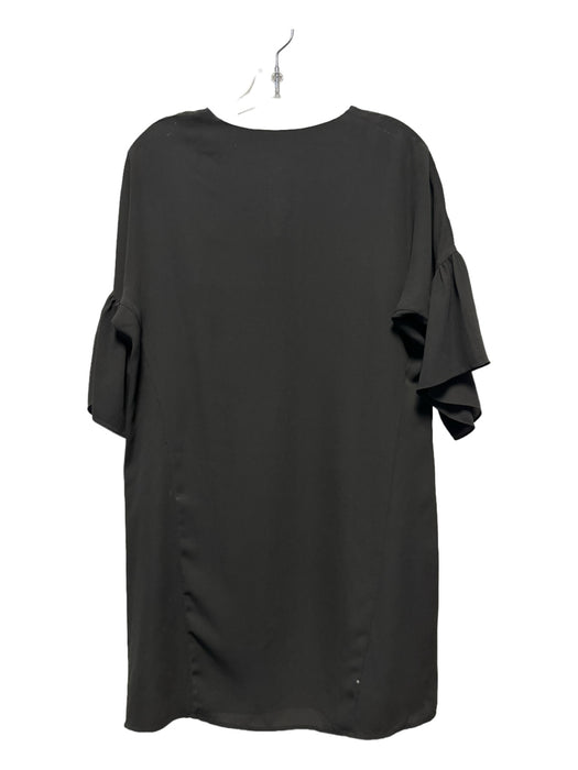Crosby Size S Black Polyester 3/4 Bell Sleeve V Neck Dress Black / S