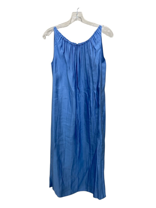 Nina Ricci Size 36 Sky Blue Viscose & Silk Sleeveless Cinch Detail Midi Dress Sky Blue / 36