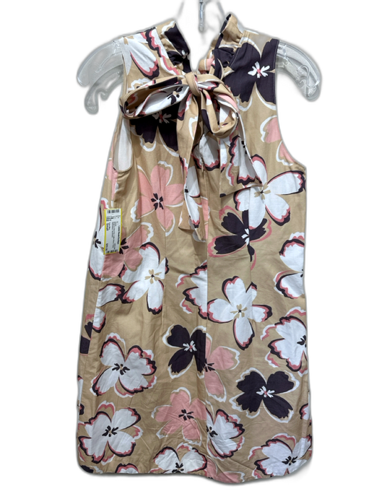 Tyler Boe Size Small Beige & Pink Print Cotton Blend Floral Sleeveless Dress Beige & Pink Print / Small