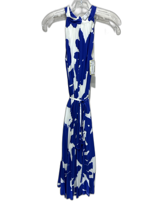 Crosby Size Small Royal Purple & White Accordian Abstract Midi Dress Royal Purple & White / Small