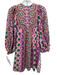 Mille Resort & Travel Size XXS Purple & Pink Print Cotton Blend Abstract Dress Purple & Pink Print / XXS