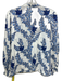 Beyond by Vera Size Small White & Blue Print Cotton Blend Floral Long Sleeve Top White & Blue Print / Small