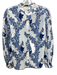 Beyond by Vera Size Small White & Blue Print Cotton Blend Floral Long Sleeve Top White & Blue Print / Small