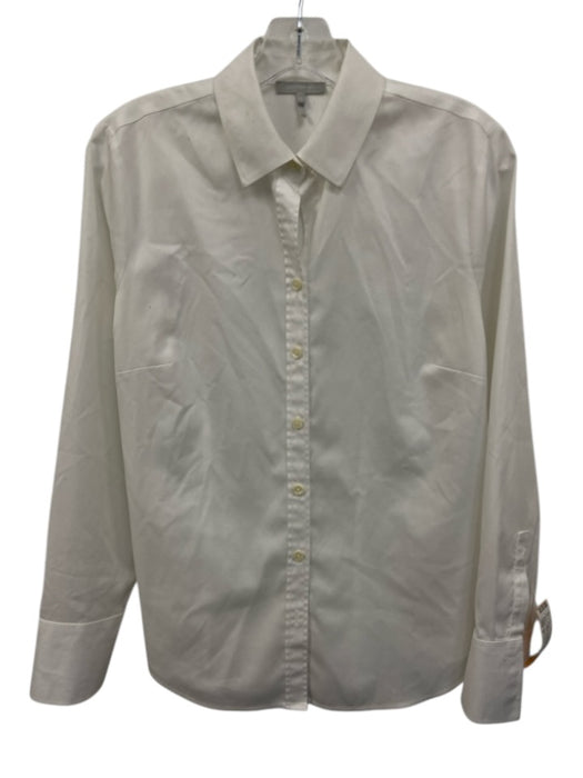 Hinson Wu Size 6 White Cotton Long Sleeve Button Up Collar Top White / 6