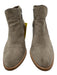 Aquatalia Shoe Size 6 Gray Suede round toe Whipstitch Stacked Heel Ankle Booties Gray / 6