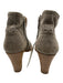 Aquatalia Shoe Size 6 Gray Suede round toe Whipstitch Stacked Heel Ankle Booties Gray / 6