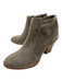 Aquatalia Shoe Size 6 Gray Suede round toe Whipstitch Stacked Heel Ankle Booties Gray / 6