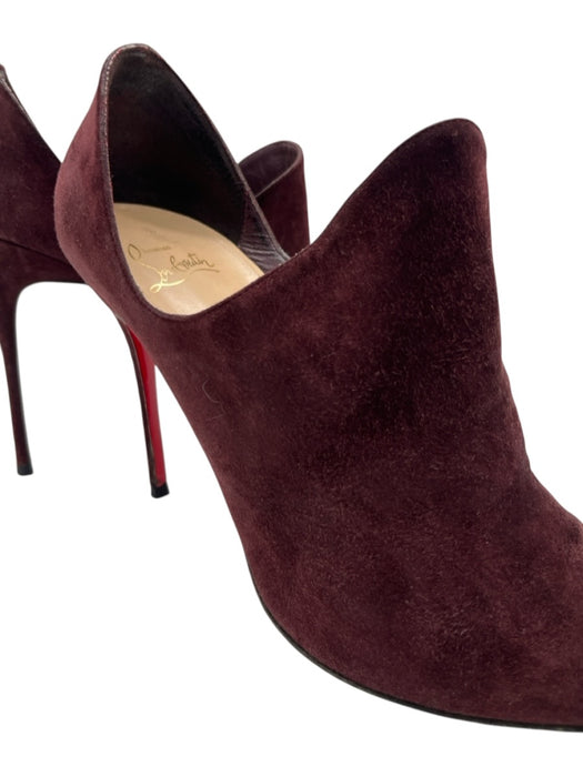 Christian Louboutin Shoe Size 42 Plum Purple Suede Almond Toe Stiletto Booties Plum Purple / 42