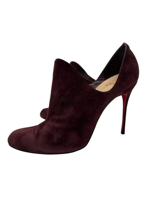 Christian Louboutin Shoe Size 42 Plum Purple Suede Almond Toe Stiletto Booties Plum Purple / 42