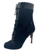 Christian Louboutin Shoe Size 42 Navy & Black Wool & Patent Calf High Booties Navy & Black / 42