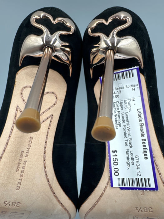 Sophia Webster Shoe Size 38.5 Black Leather Upper Suede Pointed Toe Pumps