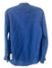 Ann Mashburn Size S Blue & Navy Cotton & Linen Blend Long Sleeve Buttons Top Blue & Navy / S