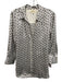 L'agence Size M White, Black & Gray Silk Chain Print Long Sleeve Button Up Top White, Black & Gray / M