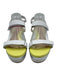 Grand Ambition Shoe Size 10 White, Silver & Yellow Manmade Upper Wedge Sandals White, Silver & Yellow / 10