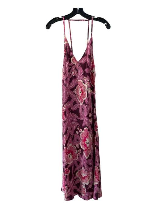 Equipment Size S purple & pink Silk Spaghetti Strap Floral Open Back Dress purple & pink / S