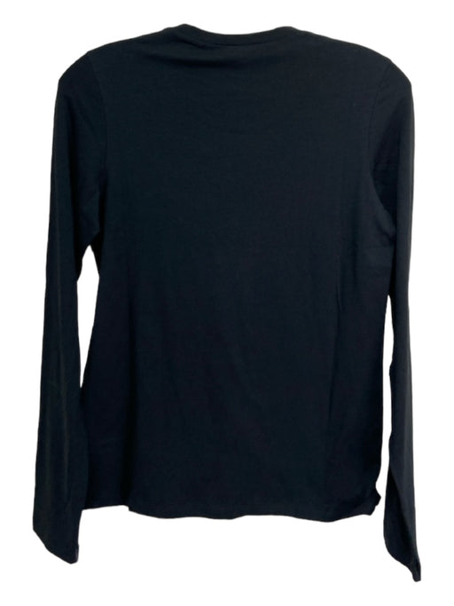 Theory Size M Black Cotton Blend Round Neck Long Sleeve tee Top Black / M