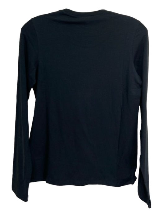 Theory Size M Black Cotton Blend Round Neck Long Sleeve tee Top Black / M