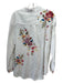 Johnny Was Size S White & Multi Linen Floral Embroidered Collared Button Up Top White & Multi / S