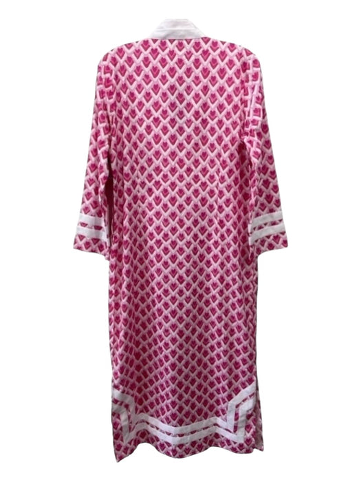 Sail To Sable Size M Pink & White Cotton Hearts 3/4 Sleeve Dress Pink & White / M