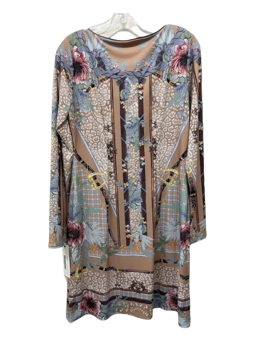 Hale Bob Size M brown multi Polyester Floral & Animal Absract Watercoloe Dress brown multi / M