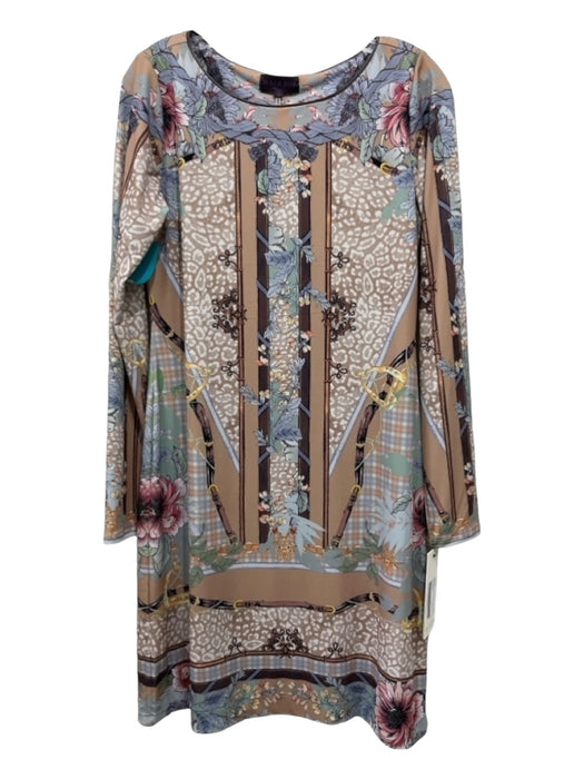 Hale Bob Size M brown multi Polyester Floral & Animal Absract Watercoloe Dress brown multi / M