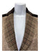 Les Copains Size 44 Light & Dark Brown Wool Velvet Accent Plaid Blazer Jacket Light & Dark Brown / 44