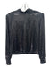 Banana Republic Size M Black Polyester Long Sleeve Sequin Crop Mock Neck Top Black / M