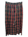 eagle's eye Size L Red, Blue, Green Silk Elastic Waist Plaid Gathered Maxi Skirt Red, Blue, Green / L