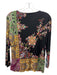 Etro Size 40 Black, Blue, Multi Mixed Print Round Neck Long Sleeve Top Black, Blue, Multi / 40