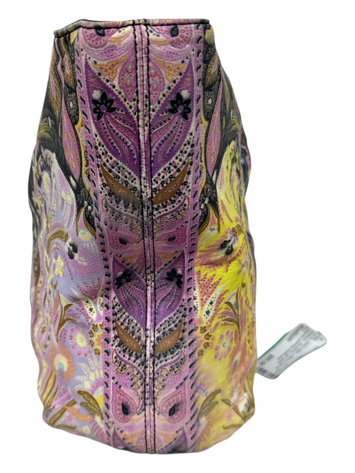 Etro Black & Multi Leather & Canvas Botanical Zip closure Top Handle Bag Black & Multi / Medium