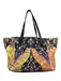 Etro Black & Multi Leather & Canvas Botanical Zip closure Top Handle Bag Black & Multi / Medium
