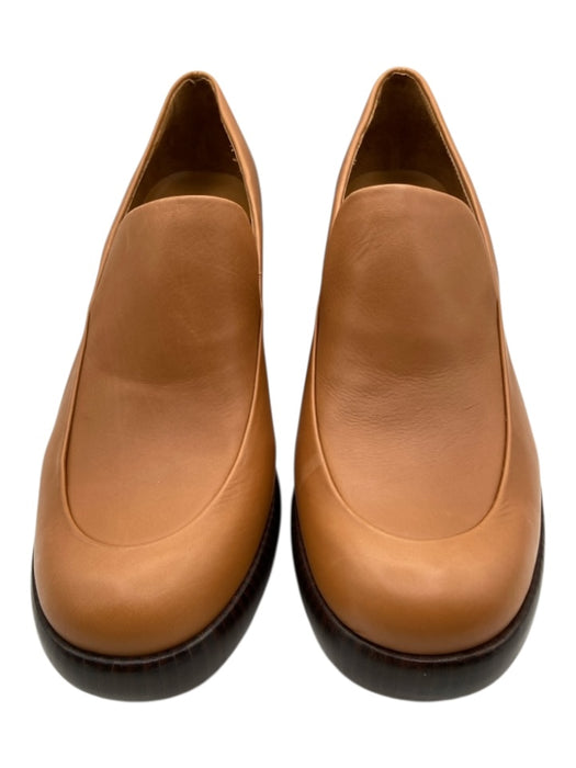 Vince Shoe Size 9 Orange & Brown Leather Wood Almond Toe Platform Loafers Orange & Brown / 9