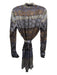 Hale Bob Size M Steel Gray &  Brown Silk Long Sleeve Abstract Floral Dress Steel Gray &  Brown / M