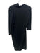 St. John Size 6 Black Triacetate 3/4 Sleeve Asymmetric Neckline Dress Black / 6