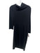 St. John Size 6 Black Triacetate 3/4 Sleeve Asymmetric Neckline Dress Black / 6