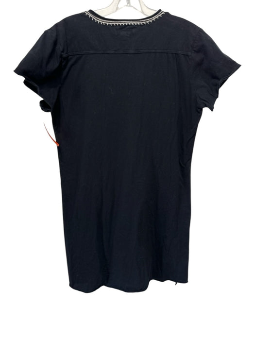 Johnny Was Workshop Size M Black, Pink & Multi Cotton Short Sleeve V Neck Dress Black, Pink & Multi / M