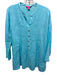 Lilly Pulitzer Size M Light Blue Linen Long Sleeve Split V neckline pleats Top Light Blue / M