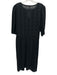 Barbour Size 10 Black Cotton 1/2 Balloon Sleeve Eyelet V Neck Maxi Dress Black / 10