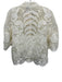 Farm Rio Size M Cream Polyester Crochet Open Knit 1/2 Sleeve Scallop Hem Top Cream / M