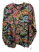 Johnny Was Size S Black, Red & Blue Silk Long Sleeve Floral & Butterfly Top Black, Red & Blue / S