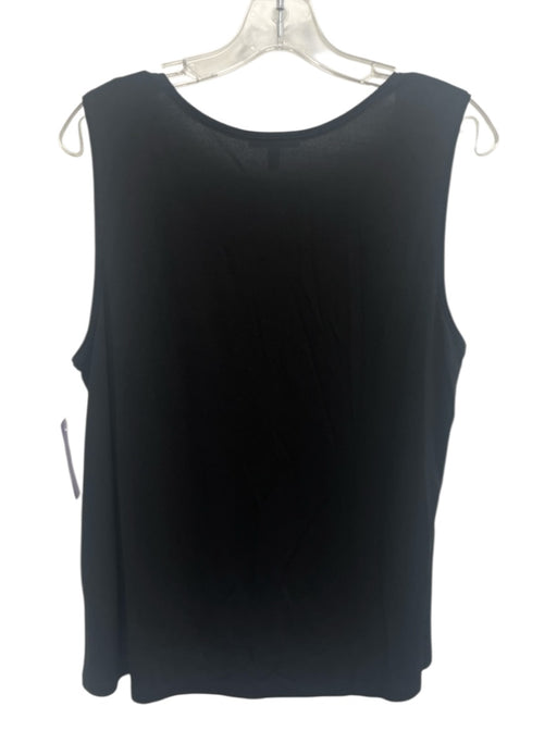 Eileen Fisher Size Medium Black Silk Sleeveless Scoop Neck Top Black / Medium