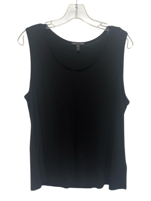 Eileen Fisher Size Medium Black Silk Sleeveless Scoop Neck Top Black / Medium