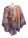 Johnny Was Size S/M Pink, Purple, Green Silk Half Sleeve Floral Poncho Top Pink, Purple, Green / S/M