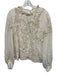 By Anthropologie Size Large Cream White Cotton Long Sleeve Floral Eyelet Top Cream White / Large