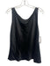 Lafayette 148 Size Large Black Silk Sleeveless Satin Top Black / Large