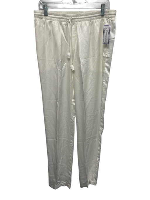 Hale Bob Size Medium Cream White Viscose Blend Elastic Drawstring Waist Pants Cream White / Medium